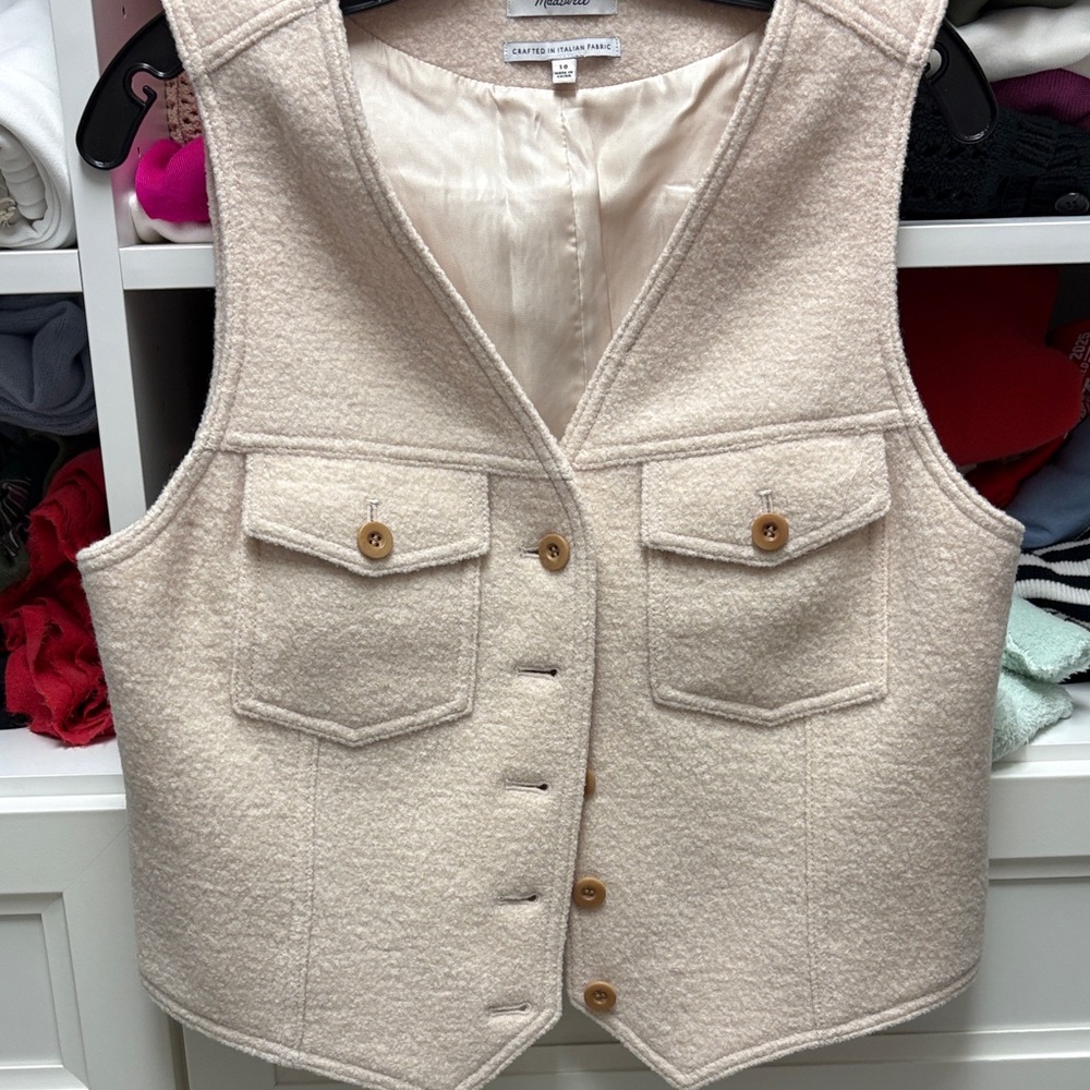 Madewell Cream Wool Vest